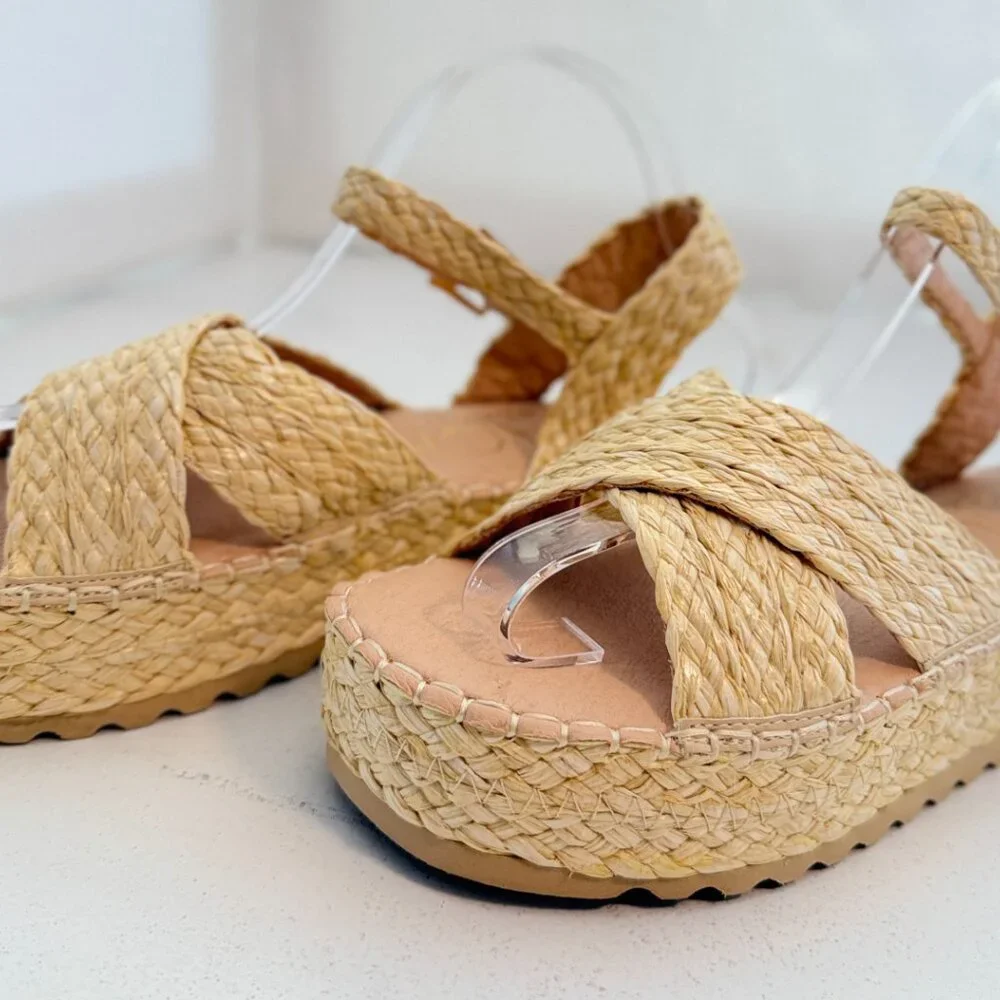 Coconuts by Matisse Woven Espadrille Sandals in Natural Tan